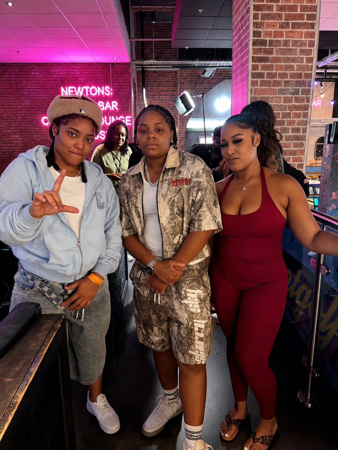 Cherni Caprice with fellow creatives at Newtons Bar